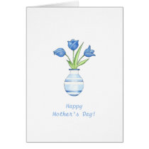 Blue Tulips Mother's Day Card cards
