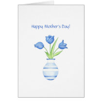 Blue Tulips Mother's Day Card cards