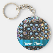Blue turquoise beaded key chains