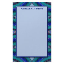 blue turquoise circles stationery