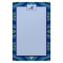 blue turquoise circles stationery