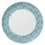Blue & Turquoise damask plate