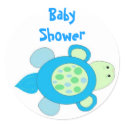 Blue Turtle Baby Shower stickers