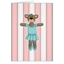 Blue Tutu Cute Ballerina Bear cards