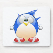 Blue Tux Mouse Pads