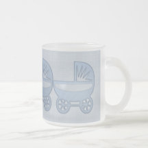 blue twin baby buggy coffee mug
