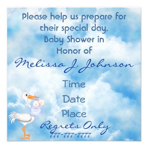 BLUE TWIN  Baby Shower  Invitation