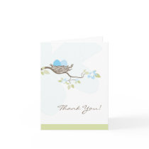 Blue Twin Eggs in Nest Thank You Card