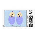 Blue Twins Postage Stamps