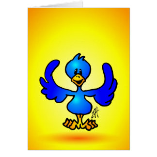 Blue twitter bird greeting card