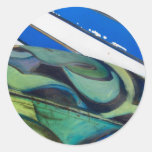 blue two round sticker