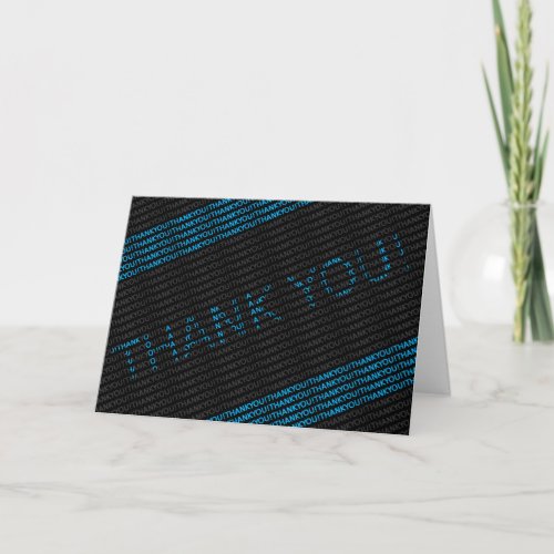 Blue Typographic Thank You card