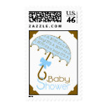 Blue Umbrella Baby Shower Postage