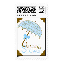 Blue Umbrella Baby Shower Postage
