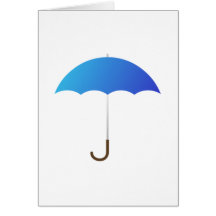 Blue Umbrella Greeting Cards