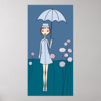 blue umbrella posters