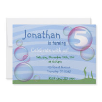 Blue Undersea Bubbles Child Birthday Invitations