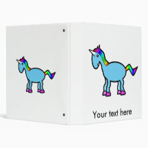 Blue unicorn 3 ring binder