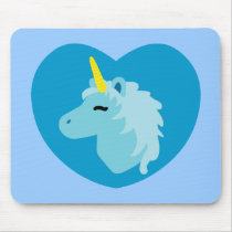 Blue Unicorn Mouse Pads