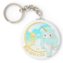 Blue Unicorn Po Keychain