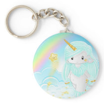 Blue Unicorn Po Keychains