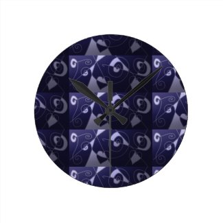 Blue Valentine Round Wallclocks
