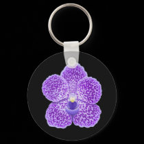 Blue Vanda Orchid Flower keychains