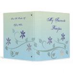Blue Velvet Blooms Recipe Book Vinyl Binder