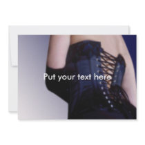 Blue Velvet Corset Back Customizable Card invitations
