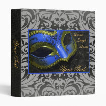 Blue Venetian Masquerade Damask Halloween Binder