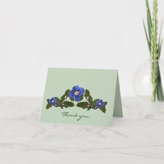 Blue Veronica Floral Thank You Note Card