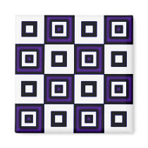 Blue Vertigo Checkers magnets by JaZilla Blue Vertigo Checkers magnets