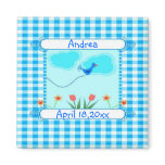 Blue Vichy New Baby Boy magnets