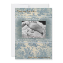 Blue vintage baby boy birth announcement invitations by theonedesigns Blue vintage baby boy birth announcement invitations