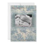 Blue vintage baby boy birth announcement