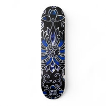 Blue Vintage Chinese Skateboard