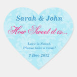 Blue Vintage damask How Sweet it is Sticker