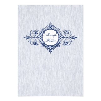 Blue Vintage Elegance Wedding Invitation