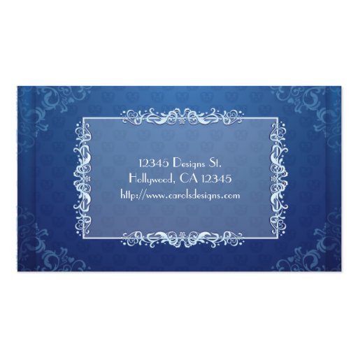 Blue Vintage / Elegant Designers Business Cards (back side)