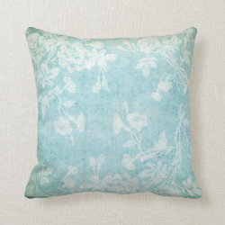 Blue Vintage Floral American MoJo Pillow