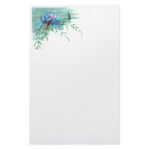 Blue Vintage Floral stationery by tnmpastperfect Blue Vintage Floral stationery