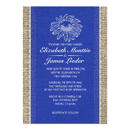 Blue Vintage Lace Wedding Invitations