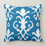 Blue Vintage Pattern Damask Pillow
