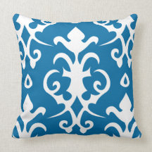 Blue Vintage Pattern Damask Pillow