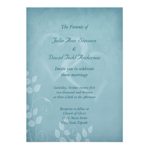 Blue Vintage Wedding Invites