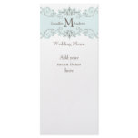 Blue Vintage Wedding Menu Cards Customized Rack Card