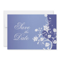 Blue-Violet Floral Save the Date Custom Invite