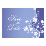 Blue Violet Floral Save the Date Custom Invitations