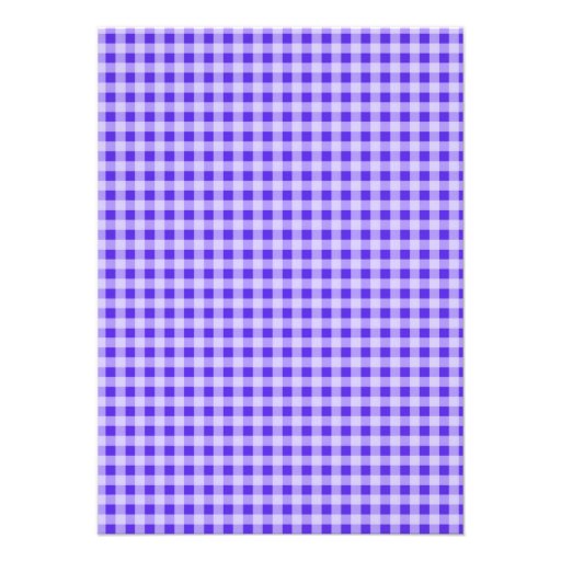 Blue Violet Gingham; Chalkboard look Custom Announcements