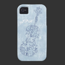 Blue Violin Line Drawing casemate cases
